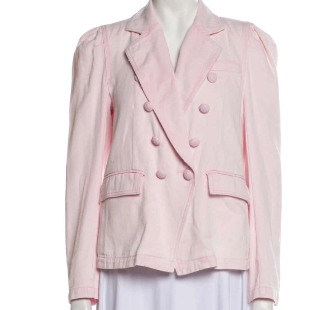 Generation Love New York puff sleeve blazer, lightweight pink denim size S